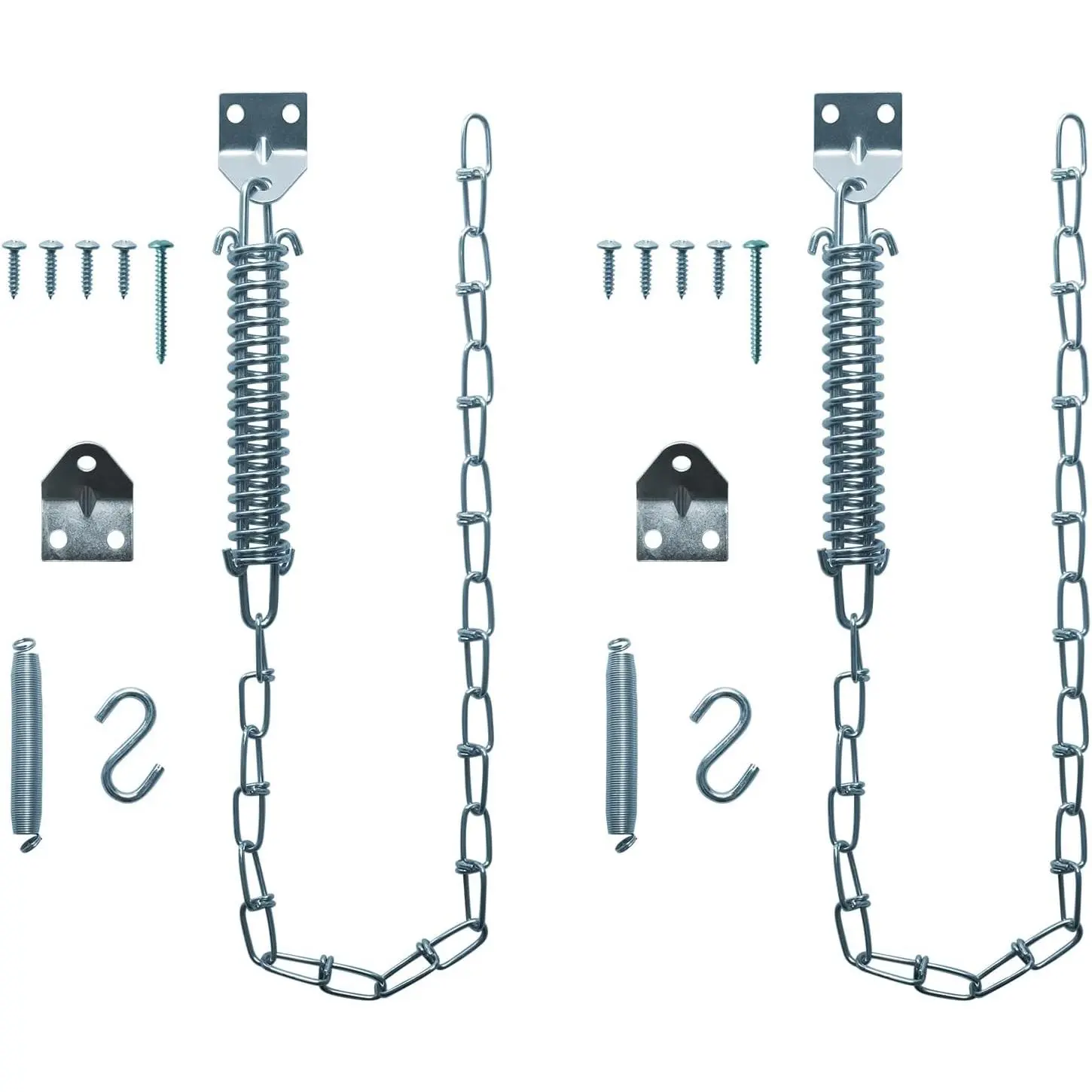Screen Door Chain and Spring, Door Stopper Chain to Protect Doors, Windproof Chains to Protect Windows(2-Pack)