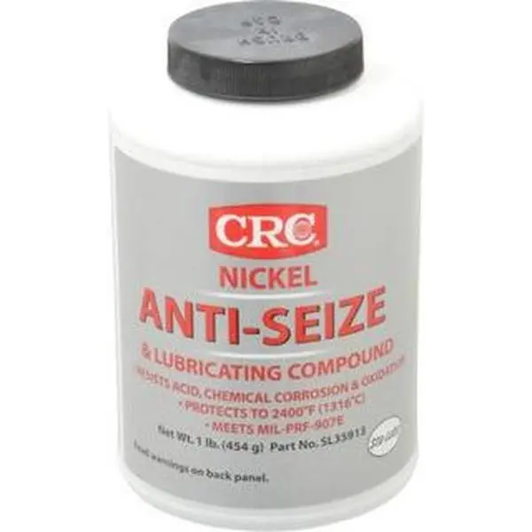 CRC High Temperature Nickel (Metallic) Anti-Seize Lubricant, 16 oz Bottle, -95° to 2400°F Operating Temp Protection, Gray, Water Resistant (1007947)