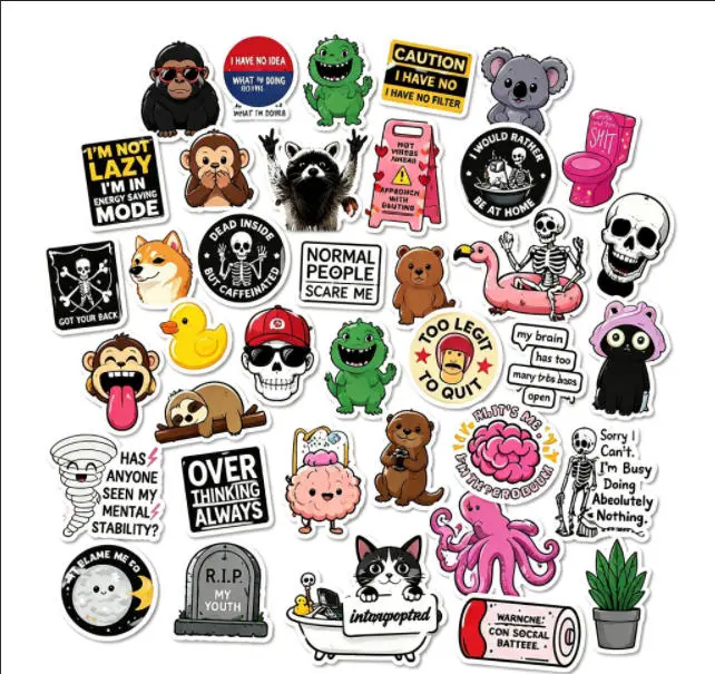 130PCS Funny Stickers for Adults Waterproof Vinyl Sarcastic Meme Decals for Laptop Water Bottle Hard Hats Kindle Journal Scrapbook Bumper Skateboard Luggage No Repeats