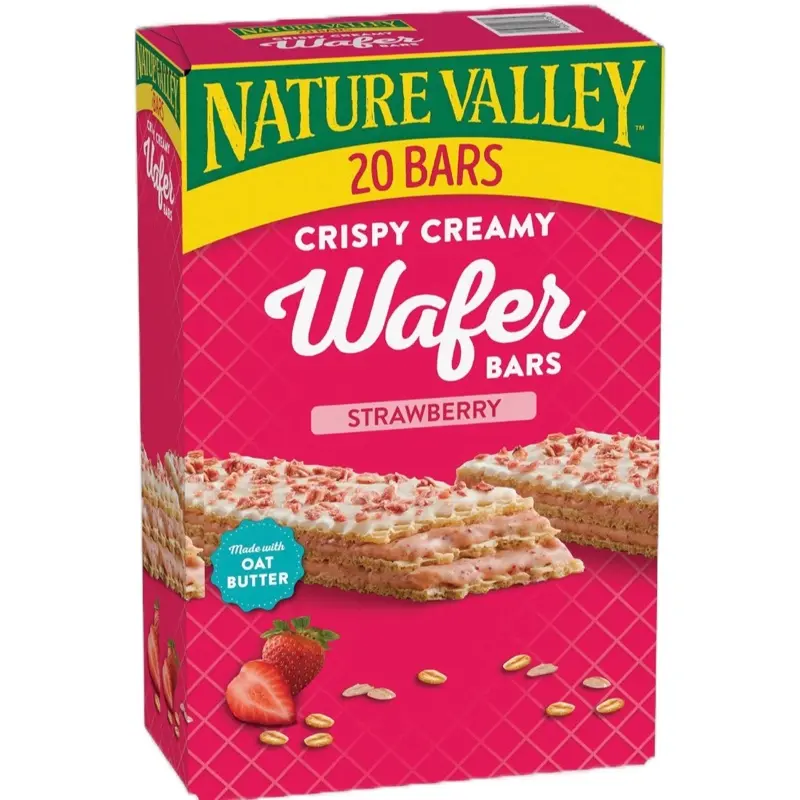 Crispy Creamy Strawberry Wafer Bars 20 Count with Oat Butter 14g Whole Grains per Bar