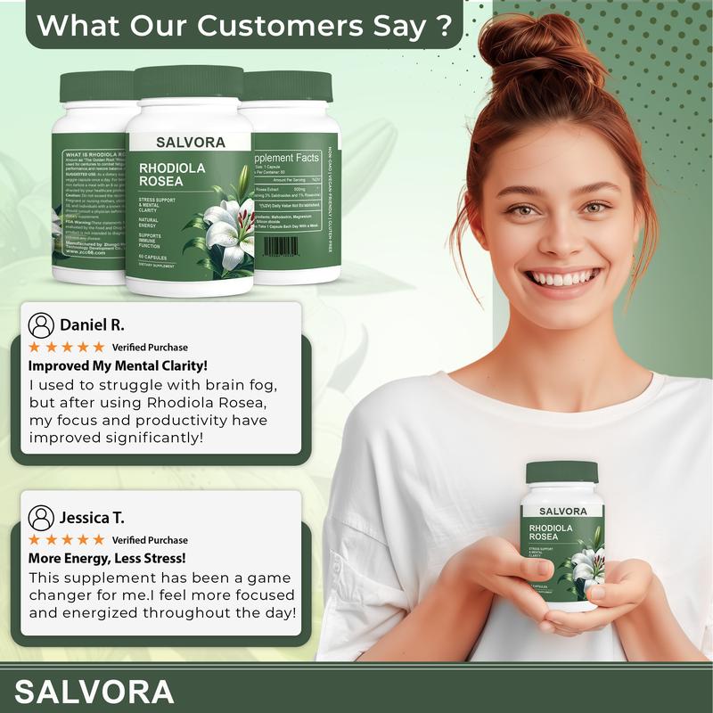 3 PACK of Rhodiola Rosea Extract for Stress, Energy & Focus - Natural Adaptogen [500mg]