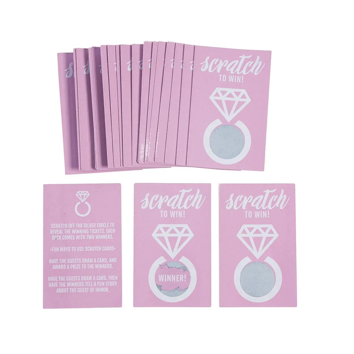 Oriental Trading Company Bridal Scratch Off Card Game - 24 Pc, 2 1/4" x 3 1/2", Bachelorette Party Activity, Bridal Shower Prizes for Adults