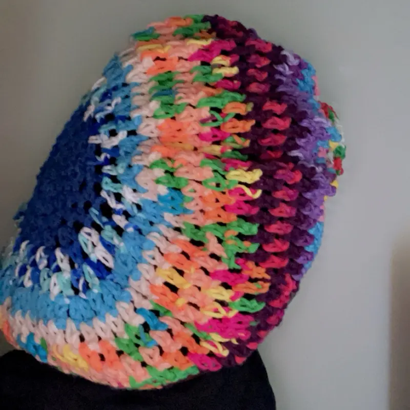 Crochet Bonnet - Colorful Handmade Item as Described