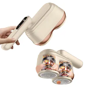 12 Blades Dual-Head Fabric Shaver, Portable Rechargeable Lint Remover Machine – Debobbler with 2*40mm Honeycomb Mesh, 180° Rotating Folding Handle, Digital Display, USB Lithium Battery – Quickly Removes Pilling from Clothes, Sweaters, Sofa & Blankets