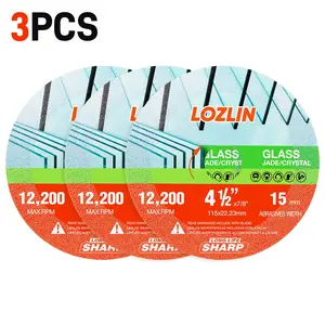 LOZLIN 3PCS 4.5" Diamond Saw Blade, for Marble, Ceramic Tile, Glass, Jade & Crystal - High Quality Durable Grinding & Cutting Tool Accessories for Tile/Stone/Glass Working