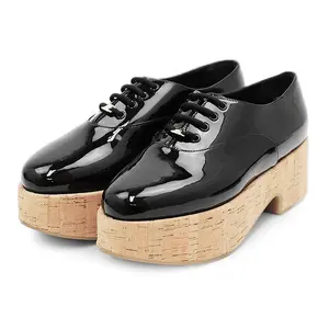 Pre-owned SALVATORE FERRAGAMO Calfskin Small Leather Goods VIVIANE Patent Calf Leather Oxford Shoes