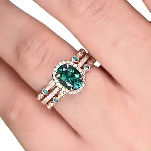 Set of 3 oval rings for women - Fashion jewelry for daily wear, engagement, wedding & couple accessories, or gifts for girlfriend, friends, Mother's Day, Christmas or birthday, engagement, proposal