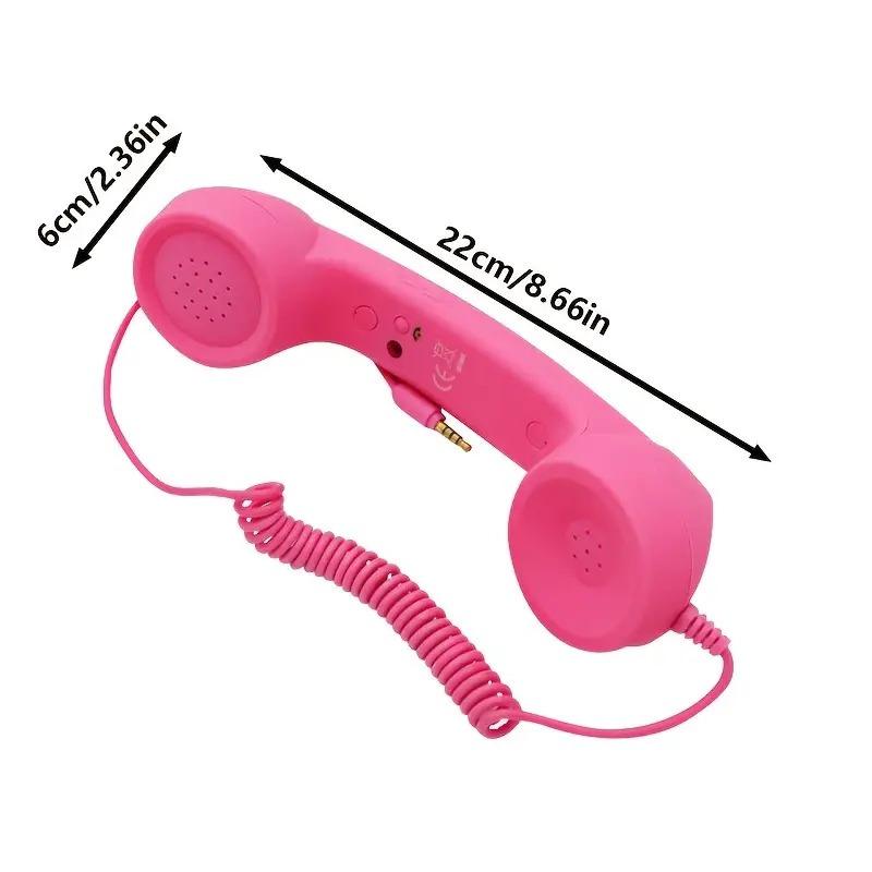1pc Vintage Wired Handset for Mobiles with 3.5mm and Type-C Jack, Built-in Mic & Volume Control – Classic White Fixed Phone Receiver Design – Tangle-Free Cable, Smartphone Compatible, Retro Aesthetic Accessory | Durable Plastic Construction
