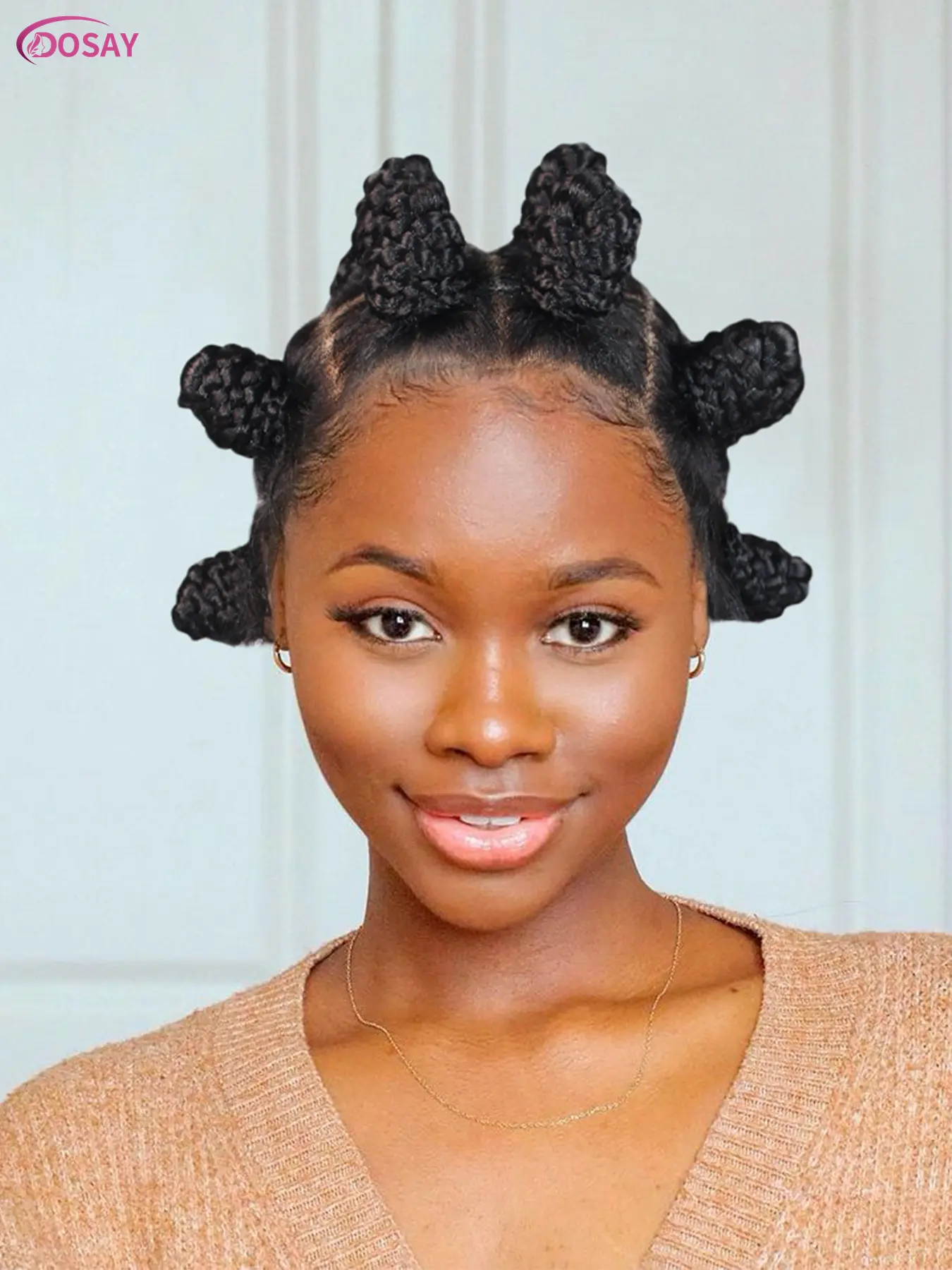 Synthetic Lace Front Wigs Bantu Knots Box Braids Hair Wig Short Crochets Braids 360 Full Lace Wigs for Black Women