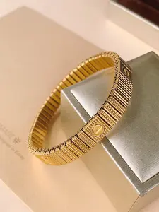 Silver Color Stainless Steel Elastic Bracelet, Master Design Fashion Accessory, Unisex Trendy Jewelry for Various Occasions, Plain Pattern