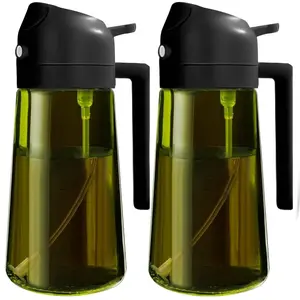 2 Count Oil Sprayer with Handle,Multifunctional 2 in 1 Glass Oil Dispenser,Olive Oil Sprayer, Oil Dispenser for Cooking, Baking, Frying, Kitchen Utensils & Gadgets