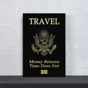 Travel Passport, Motivational Poster, Success Canvas Print, Motivation Wall Art, Business Owner, Entrepreneur Quote, Man Decor, Gold