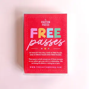 The Paxton Press Free Passes Love Coupon Kit