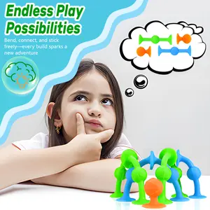 Suction Cup Dart Toys Set, 22pcs Soft Rubber Silicone Building Blocks with Pop Suction, Interactive Competitive Throwing Game, Sensory Fidget Bath Toys for Window Travel, BPA Free No Hole, Indoor Outdoor Fun Party Activities Home Supplies decor