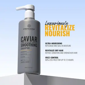 FRENCCIGA Caviar Anti-Aging Replenishing Moisture Shampoo - (16.9 oz) Hydrating Dry Damaged Hair Restores Moisture Adds Shine Protects from Color Fade & Future Damage| Natural Ingredients | Salon Exclusive Formula | Conditioner Haircare