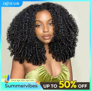 [FLASH SALE] OQ HAIR Burmese Curly Wear Go Half Wig Seamless Water Wave Flip Over Wig 3 IN 1 Wear Go Glueless Human Hair Wigs With Drawstring Invisible Hairline for Beginner Friendly Vacation Hair Wigs dealsforyoudays