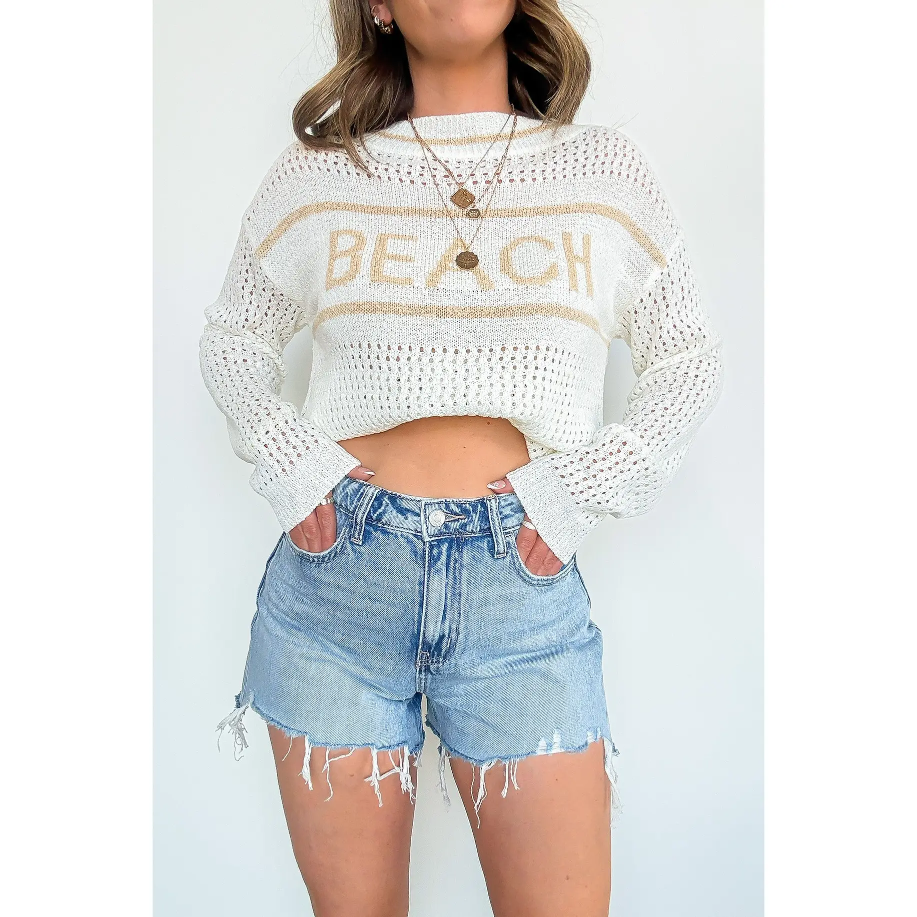 Adena Distressed Hem Denim Shorts - FINAL SALE Adena Distressed Hem Denim Shorts - FINAL SALE