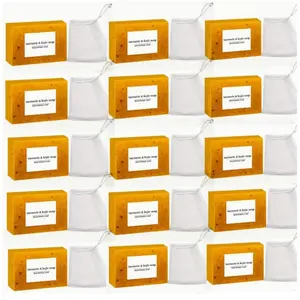 Lemon Turmeric & Kojic Acid Soap Bar,Summer Face & Body Wash for Men & Women,Daily Skincare Cleanser Sets with Soap Saver Bags, Christmas Gift