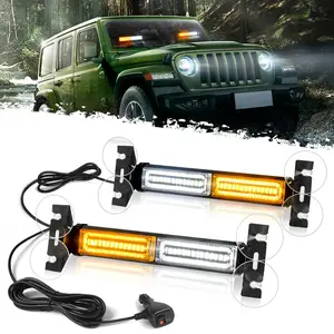 40 LED Stroboscopic indicator Light Bar, Front/rear windshield visor lights, Dash Safety Warning for Construction, Tow, Plow Trucks (Amber White) Car Accessories Green Emergency Rooftop Strobe Lights Bar car lights