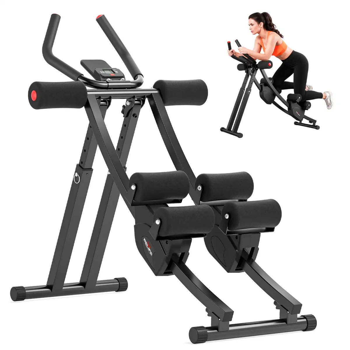 RELIFE Adjustable Ab Machine - Foldable Home Gym Equipment for Abs, Home Workout, Waist, Arms & Legs with Independent Dual Tracks, 440LBS Capacity Waist Trainer