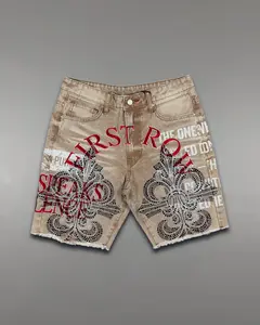 First Row Shorts - Canva W/Studs Jorts - Khaki - FRS3021