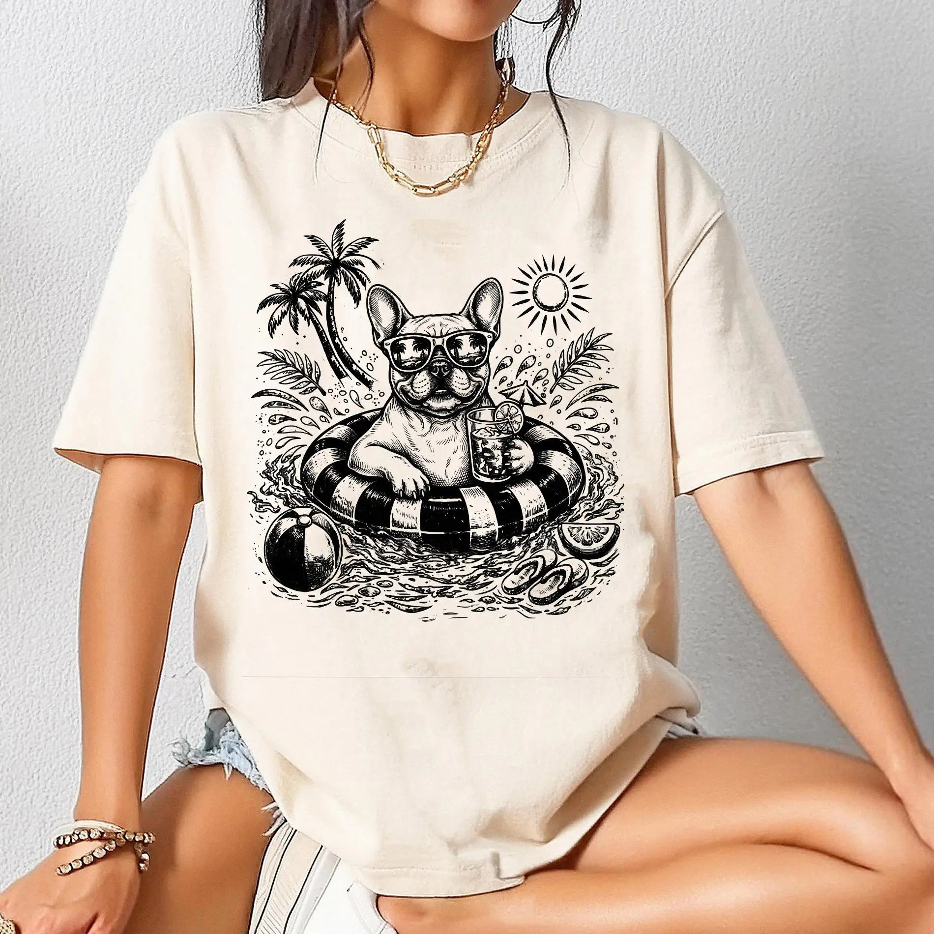 French Bulldog Shirt, Frenchie Mom Crewneck, Dog Mama Shirt, Animals Lover Shirt, Dog Mom Tee, Summer Shirt, Trendy Tee