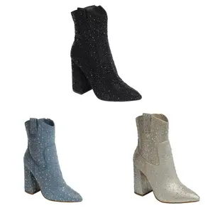 Rhinestone High Heel Booties sparkle your night Girl Women Shoe Footwear