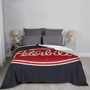 Peterbilt Vintage Truck Racing Blanket for Men Ultra Soft Flannel Throw Man Cave Decor Trucker Gift Idea for Father's Day
