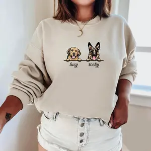 Custom Dog Sweatshirt, Personalized Dog Face Sweatshirt with Name, Custom Dog Mom Sweatshirt, Dog Dad Sweatshirt, Gift for Pet Lovers
