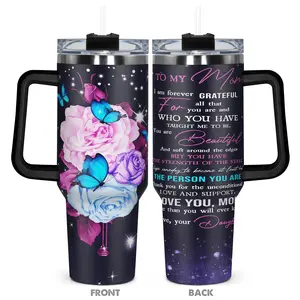 1pc, Gifts for Mom 40oz Tumbler, Love And Support Funny Print 40oz, Insulated and Durable, Gift for Any Occasion: Birthdays, Holidays, or Special Moments for Mother