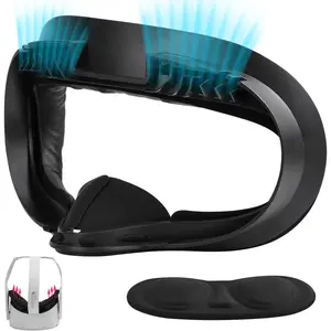 VR Facial Interface and Foam Replacement Set for Oculus Meta Quest 2| Removable Facial Interface Frame & Foam Face Covers Replacement & Anti-Leakage Nose Pad & Lens Cover