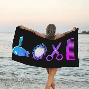 1PC Hairstylist Love Beach Towel Oversized Quick Dry Microfiber Towels Pool Accessories Cruise Essentials Vacation Gifts Summer Must Haves for Swimming Camping Travel