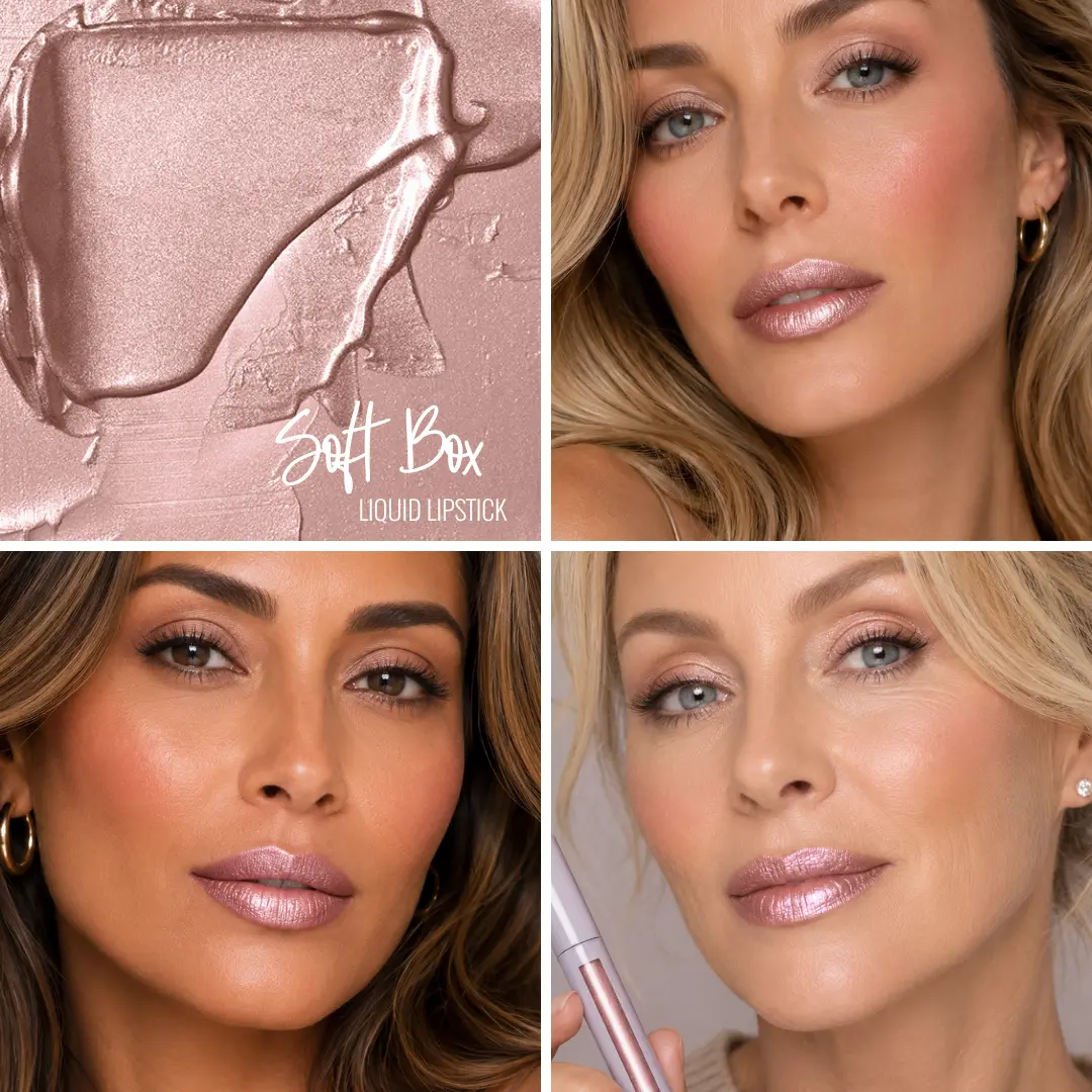 Soft Box  | A Pale Nude/Pink With Silver And Gold Shimmer Liquid Lipstick