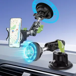 Folding Magnetic Cell Phone Car Mount Holder, 360° Rotation Adjustable Navigation Bracket Suction Dashboard Car Mirror Phone Holder, Phone Holder for Car, Car Accessories, Men Gifts