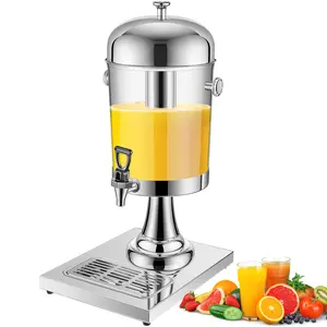 2.2 Gallon Drink Dispensers for Parties, Beverage Dispenser with Stand, Commercial Hot Cold Juice Dispenser with Ice Container and Stainless Steel Drip Trays for Beer, Water Lemonade