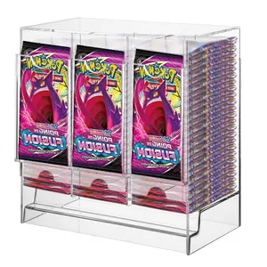 Acrylic Booster Pack Dispenser, Card Dispenser Storage And Organizer, For PKMN Trading Card, Booster Packs, Sports Graded Game Cards Storage Organizer Case Protector(3 / 6 Slots) Accessory Kit