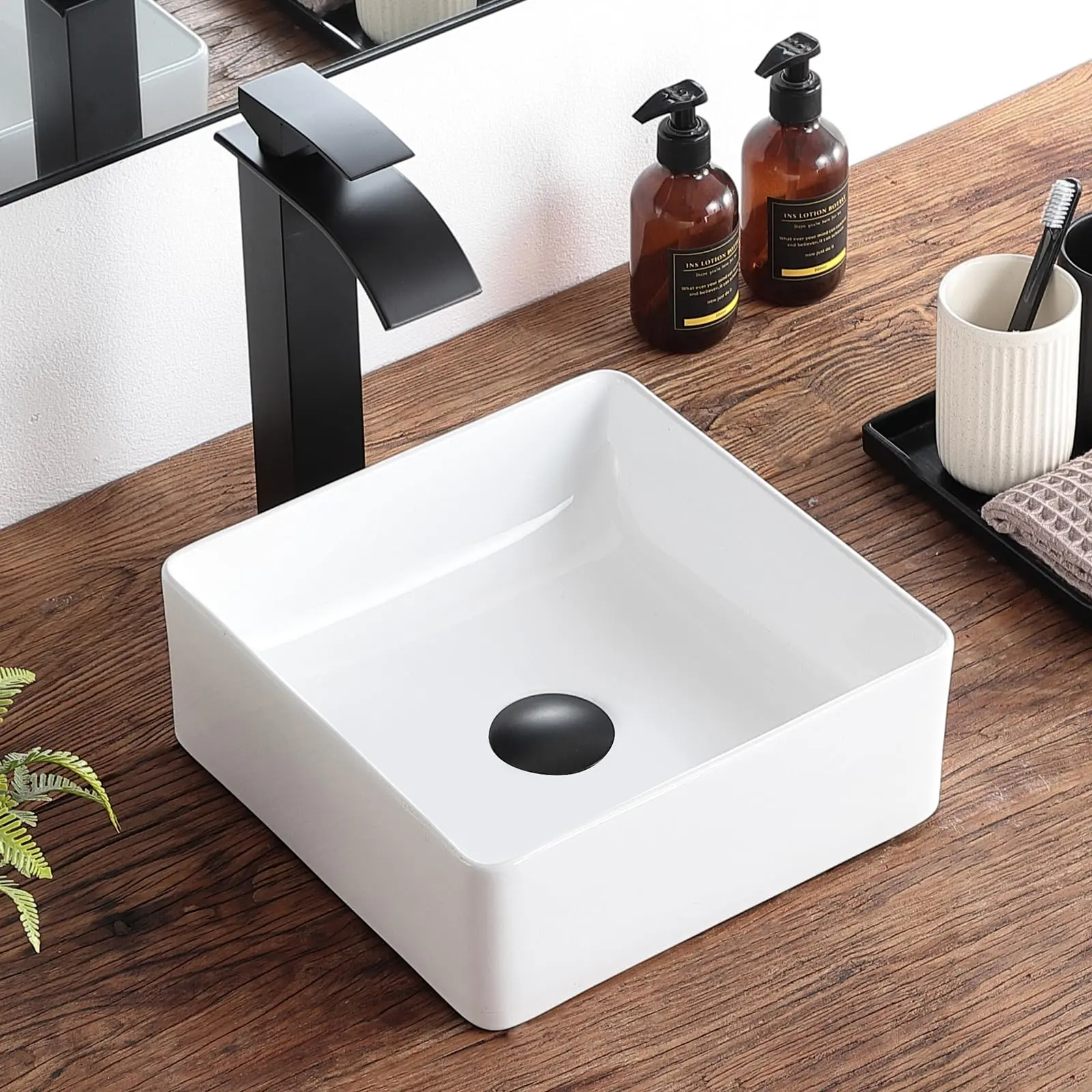 Bathroom Vanity Basin, Modern Ceramic Washbasin, Rectangular Countertop Basin, Suitable For Apartments And Hotels.