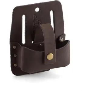 Tools Pro Leather Tape Measure Holder for Belt - Top-Grain Oil-Tanned Leather, Fits 2" Wide Tool Belts, Holds 16", 25" and 35" Measuring Tape Holder - -P263403