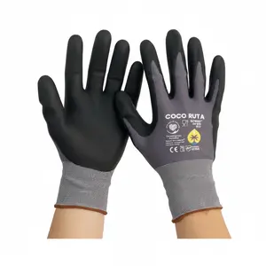 COCO RUTA Nitrile Foam Work Gloves 12 Pairs, Breathable Grip Safety Gloves for Construction, Warehouse, General Use M L XL