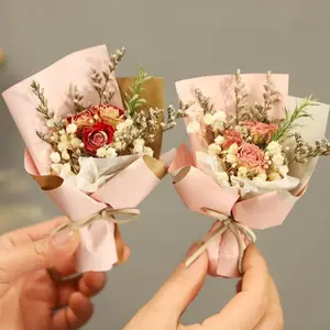 Mini Exquisite Starry Bouquet Handmade Mini Dried Flower Rose Preserved Fresh Flower Gift DIY Gift Decoration Decorative Fruit Plants Ornaments