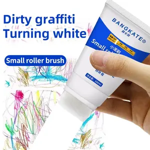 White Wall Small Roller Brush Paint, Small Rolling Brush Wall Latex Paint, 100ML DIY Wall Paint Repair Wall Paste Portable Easy to Apply Home