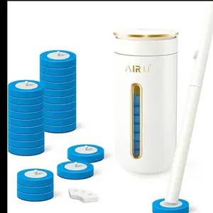 Air U Disposable Toilet Brush Set with 24PCS Refills Wall-Mount Scrubbing Bathroom Cleaning Kit for Sink Bathtub Drain Wash Basin Urinal