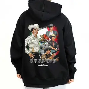 Unisex Chalino Mexican Chicano Art Hoodie - Menswear Long Sleeve, Street Style, Basic Fabric, Loose Oversized Polyester Cotton Casual Top for Men and Women