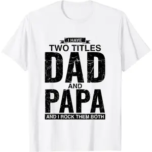 Cool Dad And Papa Double Title Rocking T-Shirt For Awesome Fathers