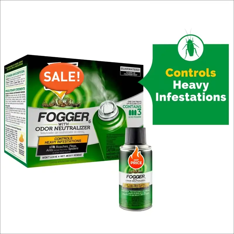 2oz Aerosol Handheld Fogger, Indoor Pest Control Spray - 2 Months Long-Lasting Effect, Stain-Resistant Fast-Drying Formula, Fine Mist Penetrates Hidden Cracks, Each Can Treats Up to 2,000 cu ft for Bed Bugs, Roaches, Heavy Infestations
