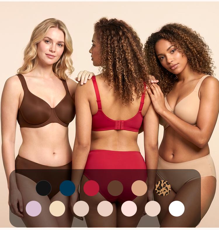 HSIA Joan Comfortzone Cooling Unlined Plus Size Full Coverage Underwire Support Minimizer Bra 1 to 1.5 Cup Sizes Down U Shaped Smoothing Back Wider Cushioned Straps Naked Feel Soft Smoothing T Shirt Bra for Big Bust Women