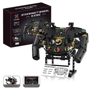 Technology Building Block Set Racing Steering Wheel Model, Abs Plastic, Beautiful Mechanical Design, Colorful Buttons and Gears, Perfect Gift