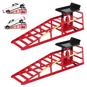 Garvee 2 Packs Hydraulic Car Ramps-5t/11050LB Heavy Duty Hydraulic Car Lift Ramps for Oil Changes,Drive Up Vehicle Service Ramps for Home Garage Low Profile Cars