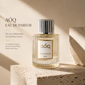aóq White Jasmine & Cotton Blossom Eau de Parfum - Long Lasting Clean Second-Skin Musk Perfume with Mineral Cedarwood, Unisex Signature Scent, 1.7 oz / 50ml