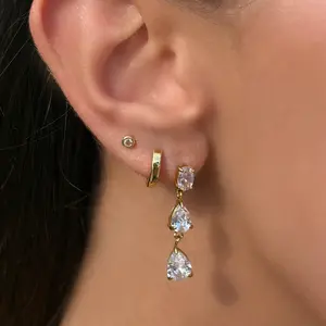 EVRY JEWELS Gold or Silver Plated Women's Twinkle Drip Earrings